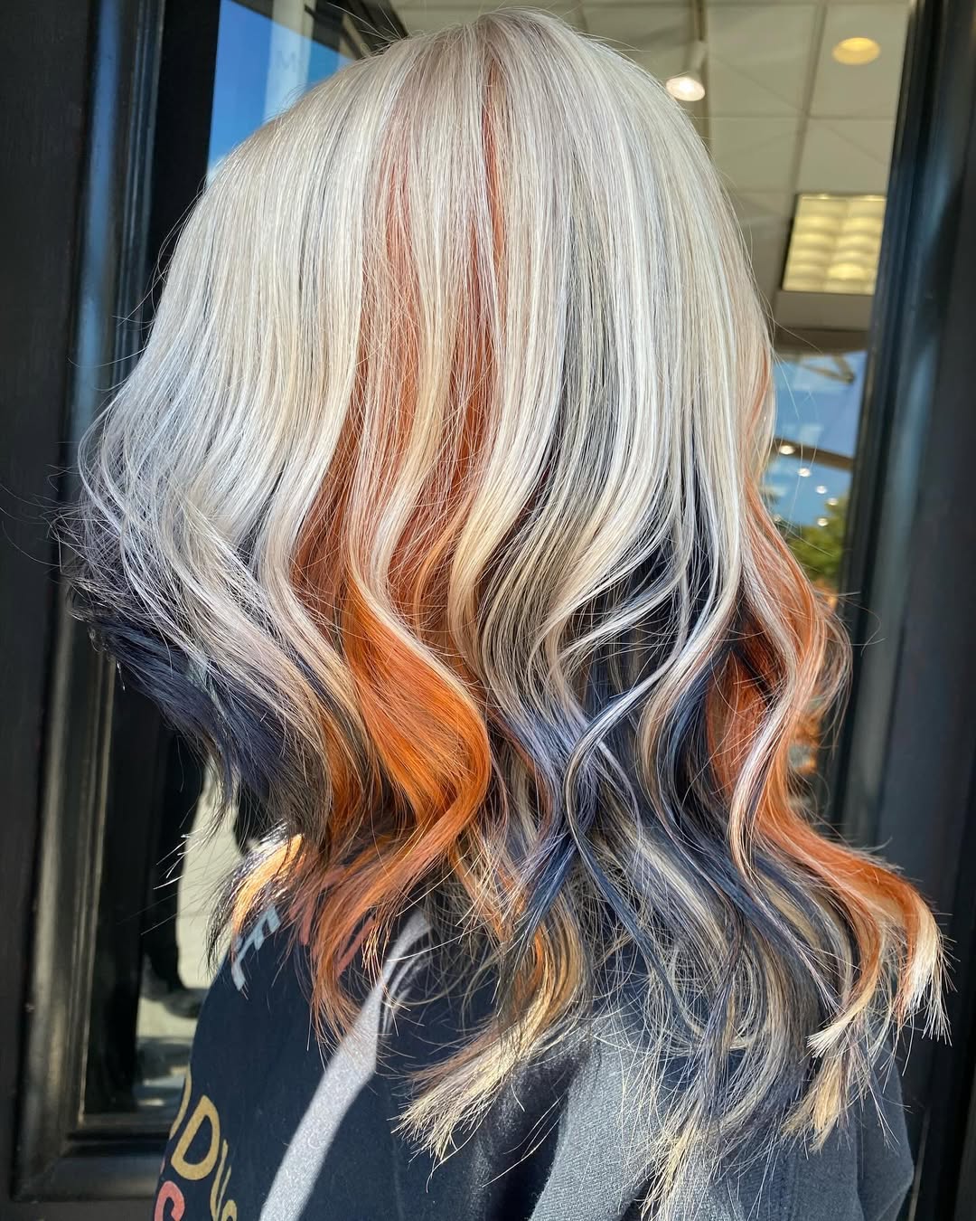 Calico Hair Ideas 2025 Blonde Brown Red Panels On Dark Hair Look 